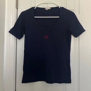 Vintage Christian Dior Navy Logo Tee — 1980s/90s Era